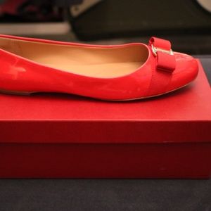 Salvatore Ferragamo Varina Ballet Flats Red WIDE